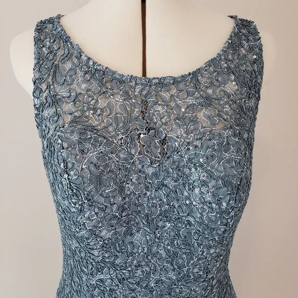 Camille LA VIE Formal Evening Gown 2 Piece Light Blue Sequin - Picture 7 of 16